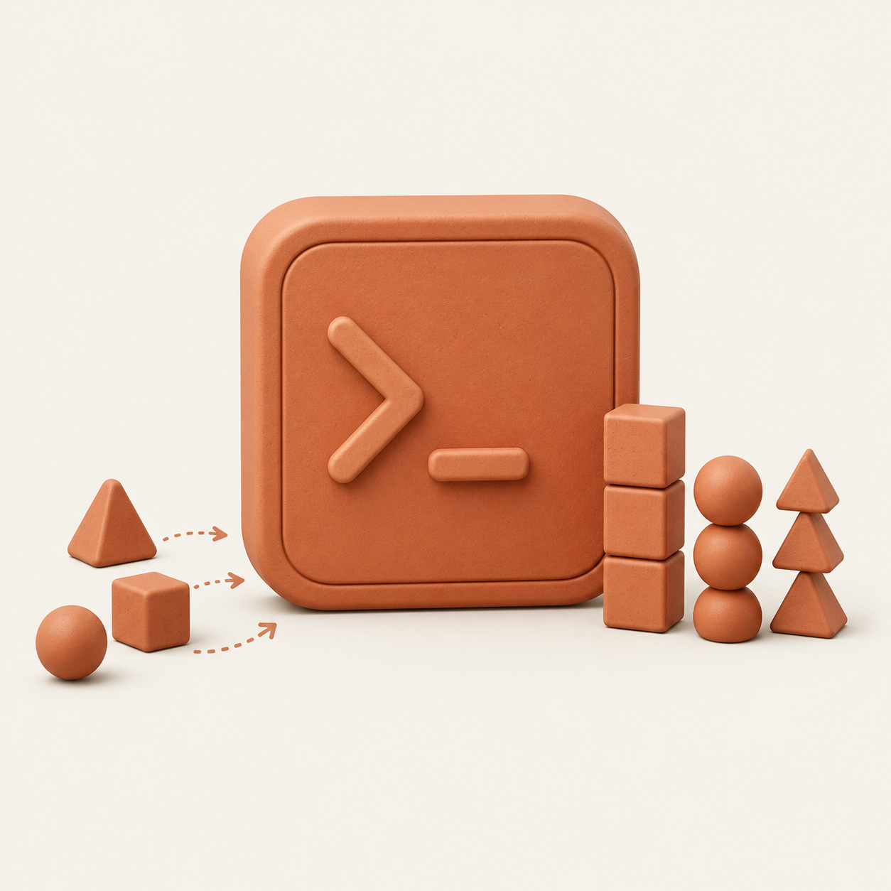Terminal tile with building blocks